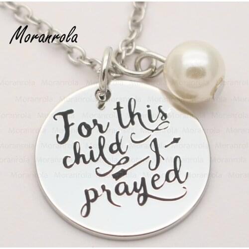 New arrive "For This Child I Prayed "Necklace &keychain charm Gift for New Mom Adoption Gift Mothers Jewelry
