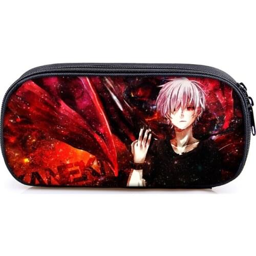 Tokyo Ghoul Pencil Cases Anime Kaneki Ken Pencil Bags Student Stationery School Supplies Black Pencil Pouch Cute Cartoon Kawaii