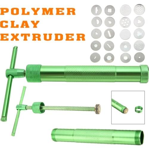 Polymer Clay Extruder Sculpting Tool w/20 Discs Cake Decorating Tool Sculpture Polymer Tools Aluminium Alloy Clay Extruders Set