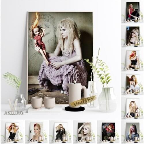 Avril Lavigne Pop Rock Singer Canvas Painting Poster Pretty Girl Music Star Prints Home Decor Bar Club Fans Gift Wall Picture