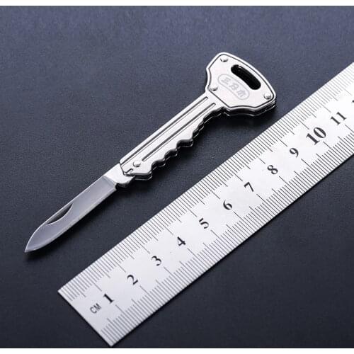 Sanrenmu 4113 Portable Multi-functional Stainless Steel Survival Folding Knife Key Shaped Keychain