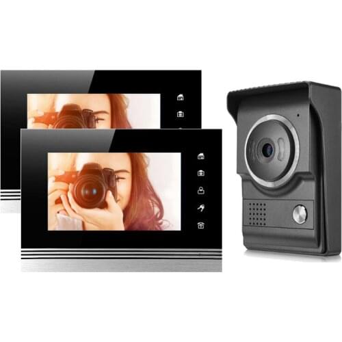 Touch Key Metal LCD Monitor 7"Video Door Phone Night Version Intercom Doorbell Home Security Video System Take Photo Function