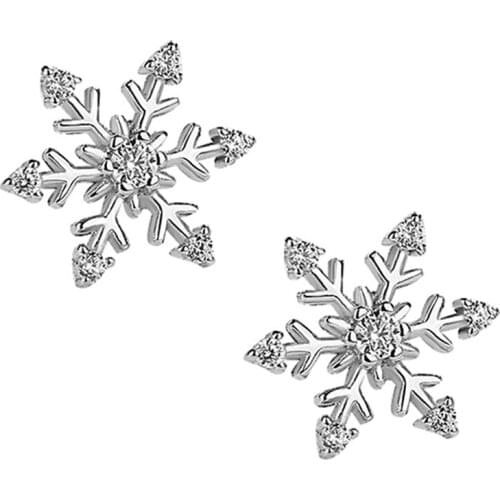 New Fashion Crystal Earring New Earring Cute Snowflake Earrings For Women Jewelry Christmas Gift