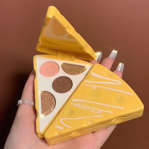 Cheese Eye Shadow Platte Flash Powder Glitter Matte Eyeshadow Portable Waterproof Long Lasting Eye Pigments Shine Makeup TSLM2