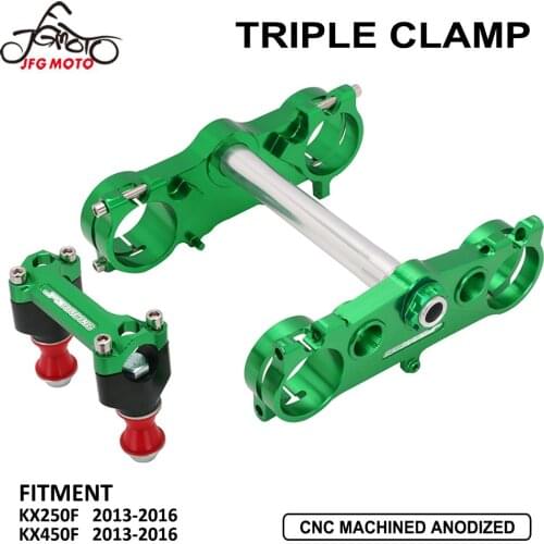 Motorcycle Triple Clamps Steering Stem And Handlebar Bar Riser Mount For KAWASAKI KX250F KX450F KX 250F 450F 2013 2014 2015 2016