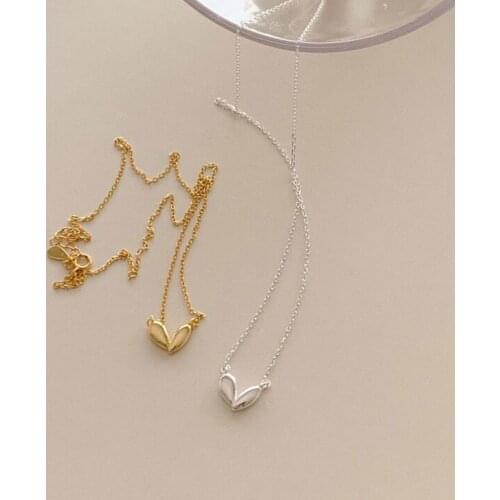 Origin Summer Personality Small Irregular Love Heart Pendant Necklace for Women Gold Silver Colour Thin Chain Necklace Jewelry