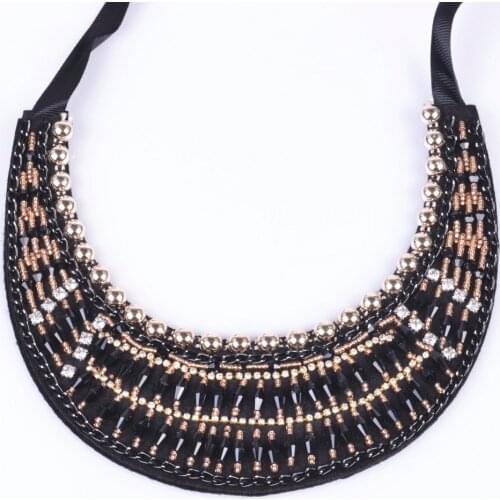 Womens fashion handmade crystal semicircle choker collar necklaces & Trendy gothic style necklace for women dress accessories