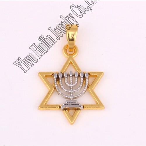 10 pcs a lot candlestick in star of david pendant