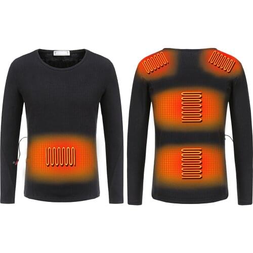 2020 Men Women USB Electric Heated Thermal Long Sleeve 5 Areas Insulated Heating Underwear Washable Winter Skiing Delightful