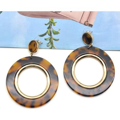 2018 Oorbellen Orecchini Limited Women Sterling Jewelry New Fashion Design In Europe And The Acrylic Round Earrings Female