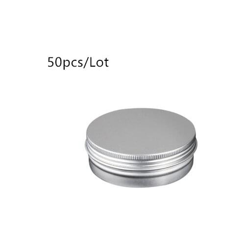 50pcs/lot 5g 10g 15g 20g 30g 40g 50g 60g Aluminum Jars Empty Cosmetic Makeup Cream Lip Balm Gloss Metal Aluminum Tin Containers