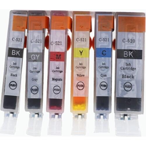 6color PGI-520 CLI-521 PGI 520 CLI 521 PGI520 Ink Cartridges for Canon PIXMA IP3600 IP4600 IP4700 MX860 MP550 MP560 MP980 MP990