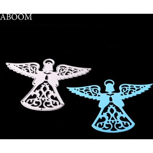 ABOOM 1PC Lovely Angel With Wings Metal Die Cut Embossing Folder Scrapbooking Album Photo Decoration Cutting Dies For Festival
