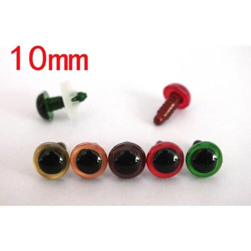 Free shipping!!total 50pcs(25pairs) x 5color mixed color round Plastic doll eyeball ---10mm