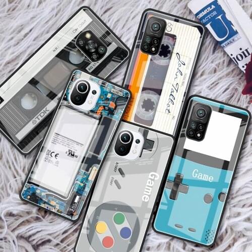 Tempered Glass Case For Xiaomi Mi Poco X3 NFC 10T Pro Note 10 Lite 9T 11 CC9 F3 Luxury Phone Cover Shell Camera Circuit Board