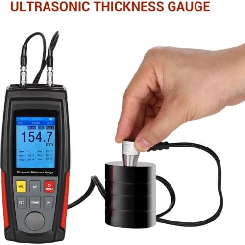 Digital Ultrasonic Thickness Gauge Meter Tester USB Charging Digital Thickness Metal Tester High Precision WT100A