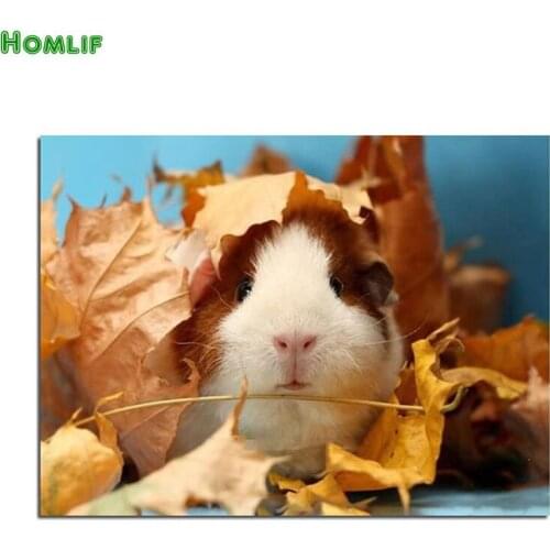 DIY Diamond Painting Animals Cute Guinea Pig Cross Embroidery Stitch Kits Square Drill Full Rhinestone Patchwork for Needlework