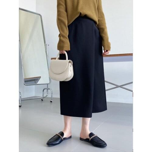 HXJJP Irregular Suit Skirt Womens One Button Oblique Placket Long Casual High Waist A-line Skirt 339