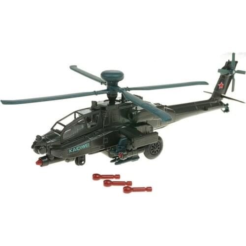 Exquisite 1:64 AH-64D military armed aircraft alloy model,simulation sound and light Sliding fighter gift model,free shipping