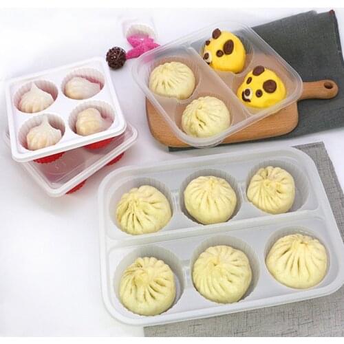 Take-out Pastry Dessert Box Disposable Steamed Stuffed Bun Box Chinese Food Packaging Fast Food Tray With Lid Divided Bento Box
