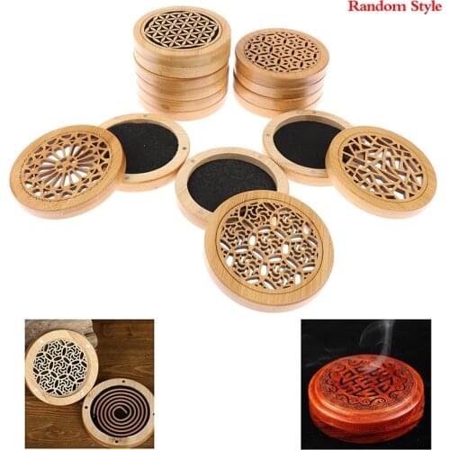 Round Bamboo Incense Burner Coil Incense Burners Incenso Censer Room Decoration
