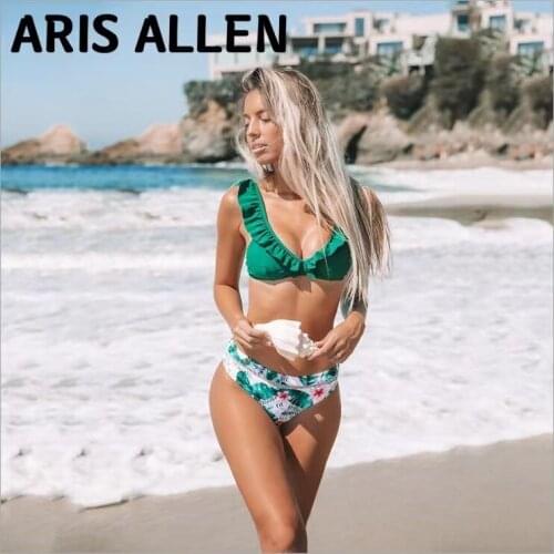 Flounces Low-Waist Bikini Sets Swimsuit Women Sexy Lace Up Two Pieces Swimwear 2021 New Beach Bathing Suits
