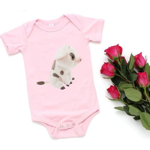 Cute Sweet Style Soft Girl Baby Bodysuit Littlt Pig Print Kawaii Harajuku Trend Newborn Clothes Pink Toddler Girl and Boy Onesie