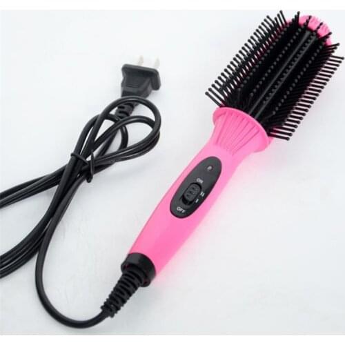 Multifunction 2 in 1 Electric Hair Curler Straightener Hair Comb Brush Straightening Irons Fast Heat Hair Styling Tool 15#903