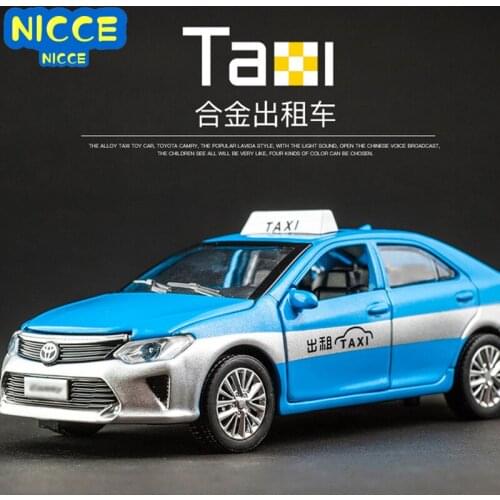Nicce 1:32 Toyota Taxi Alloy Car Model Kids Car Simulation Metal Toy Cars Light Sound Pull Back Scale Car Miniatur Boy Gifts
