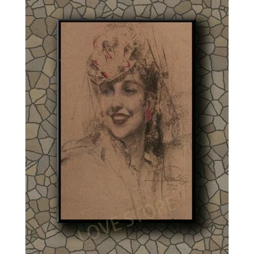 P235 Vintage Beautiful Pin-up Girl Classic Picture 361 Silk Fabric Poster Art Decor Indoor Painting Gift