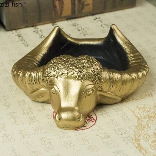 Chinese Style Bull Head Shape Stone Ashtray Creative Ashtrays Cigarette Accessories Home Decorating Tools