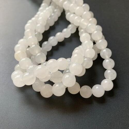 Polished Natural White Jades Stone Beads Ball DIY Crafts Decor Reiki Healing Stone Yin Yang Feng Shui Home