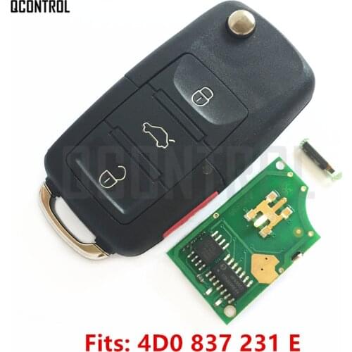 QCONTROL Car Remote Key DIY for AUDI A4 S4 A6 A8 TT Allroad Cabriolet 4D0837231E 1997 1998 1999 2000 2001 2002 2003 2004 2005
