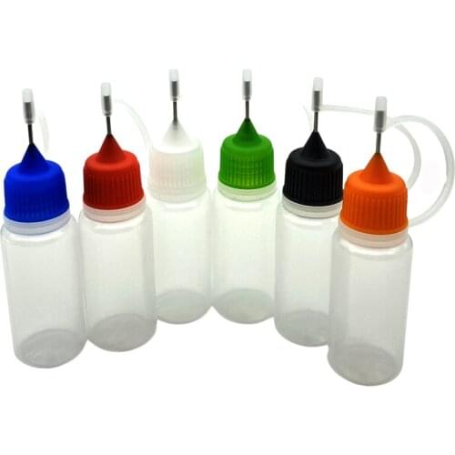 5pcs Empty 10ml PE Bottle Metal Needle Soft Plastic Bottles With Screw Metal Needle Cap E liquid Bottle Free Shipping