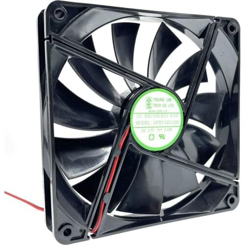 Replace DFB13512H 135mm PSU Chassis Cooling Fan DC 12V 0.28A 1800RPM 13525 135X135X25mm 2 Wires Dual Ball Bearing
