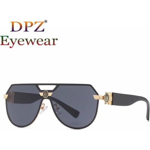 2021 New Luxury Conjoined Piece Pilot Sunglasses Fashion Leopard Men Women Vintage Brand Design Sun Glasses Oculos De Sol 10298