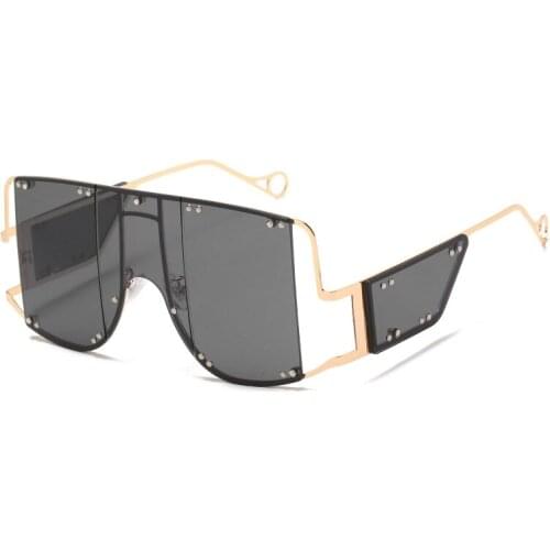 2020 Fashion Rimless Sunglasses Women Vintage Luxury Brand Design Retro Punk Rivet Sun Glasses for Female UV400 Shades Oculos