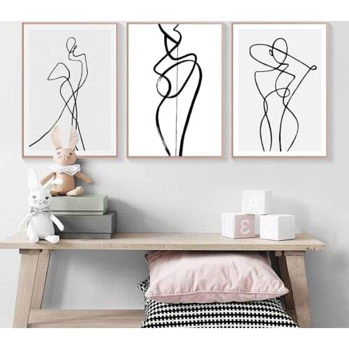 Modern Abstract Canvas Poster Woman Nude Wall Art Painting Nordic Posters and Prints Wall Pictures for Living room Home Decor