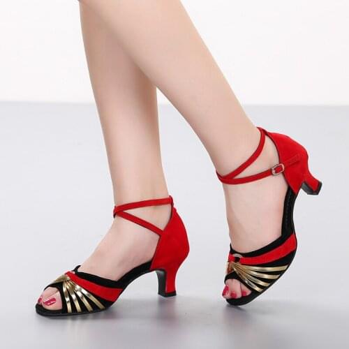 2020 Summer Women Bling Pumps Shoes Woman Chunky Heels Sexy Buckle Peep Toe Female Fashion Latin Dancing Shoes Ladies Sandals