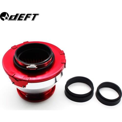DEFT Universal car Air Filter Racing Cold Air Intakes Aluminum Turbo High Flow Cone Shaped Filter With Adapters 76mm 89mm 100mm