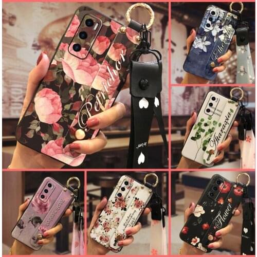 Wrist Strap Wristband Phone Case For VIVO V20 SE/Y70 2020 Fashion Design For Girls Waterproof