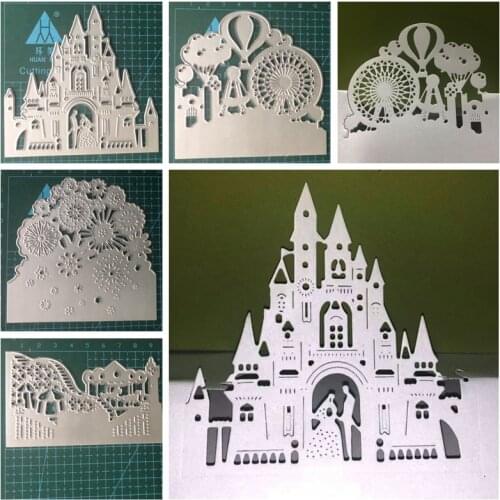 Castle wedding Playground Carousel Metal Cutting Dies Scrapbooking Album Paper DIY Card Decoration Craft Embossing Die Cuts