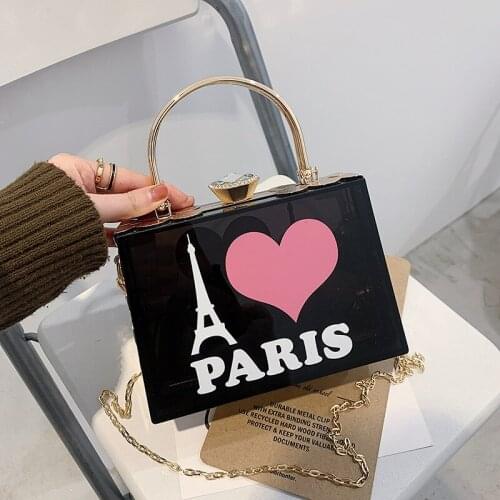 Women Acrylic Clear Purse Cute Transparent Crossbody Bags Lucite See Through Handbags Evening Clutch Events Chain Shoulder Bag