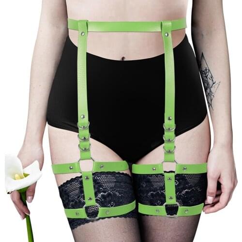 Bdsm Leather Womens Belt Harness Punk Goth Pole Dance Rave Costume Stocking Garters Harajuku Accessories Sword Belt Thigh Bands