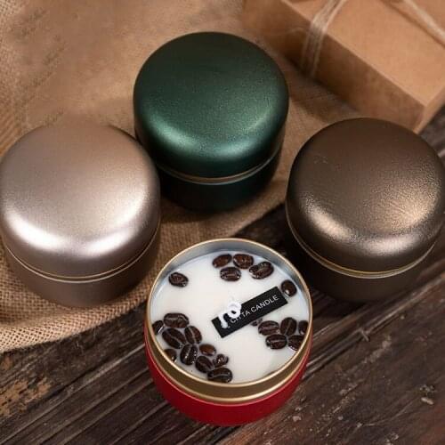 Tin Can Smokeless Fragrance Scented Soy Wax Coffee Bean Aromatherapy Candles with Natural Essential Oil Help to Sleep Home Decor