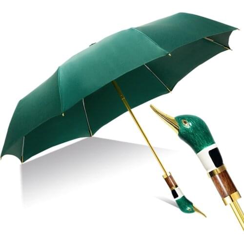 Three Folding Unique Umbrella Green Duck Sun and Rain Creative Umbrella Sunscreen Automatic Umbrella Gift Box Business U5M