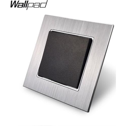 1 Gang 1 Way EU Light Switch with Claws Wallpad 110-250V Silver Satin Schuko European Standard Aluminium Interruptor