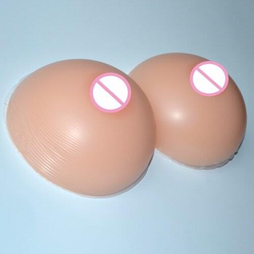 1Pair Round Shape Artificial Breast Silicone Breast Forms Fake Boob False Prosthesis Bust Enhancr 4 Size 500g/600g/800g/1000g