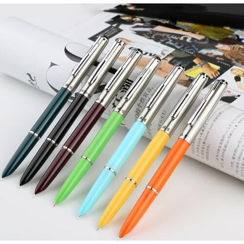 1Pc Wingsung Classic Fountain Pens Hooded Nib 0.38mm 0.5mm Silver Clip Student Ink Pens for Writing School Office Supplies