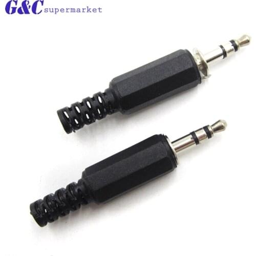 10pcs 3.5mm 1/8" Audio Male Plug 3.5 Jack 3 Sections Balance Plug FOR Microphone Headphone Connector
